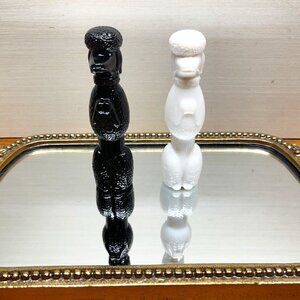 Vintage Avon Poodle Collectible Cologne Bottles Black and White Unforgettable